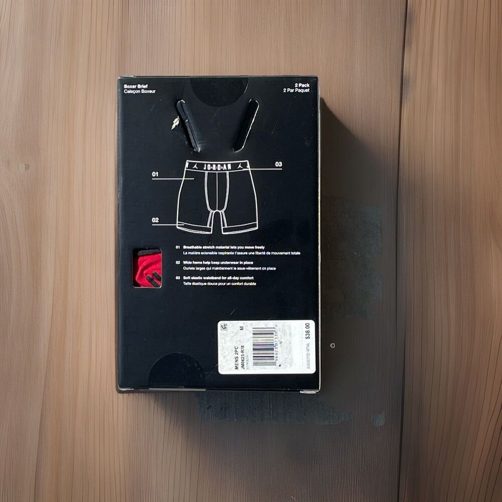 Air Jordan Boxer Brief Mens Jumpman Flight Cotton Stretch 2 Pack Black Medium - Picture 2 of 8